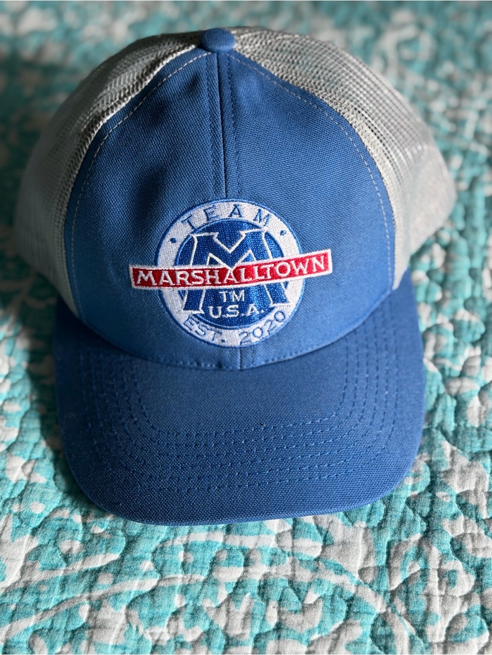 Marshalltown Blue and Gray Mesh Trucker Hat